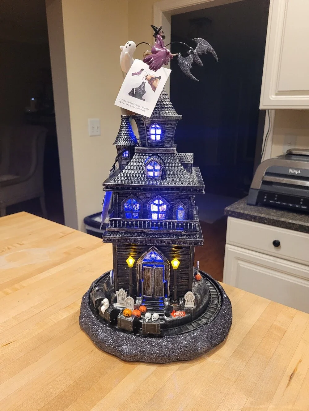 NEW Well Dressed Home Haunted Victorian Halloween Light-Up House Black & Silver